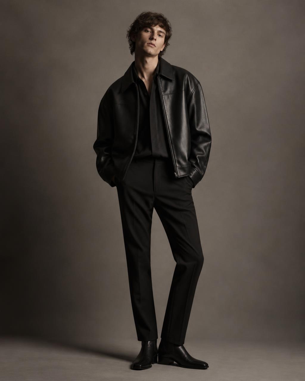 Campaign imagery: menswear tailoring and outerwear styling