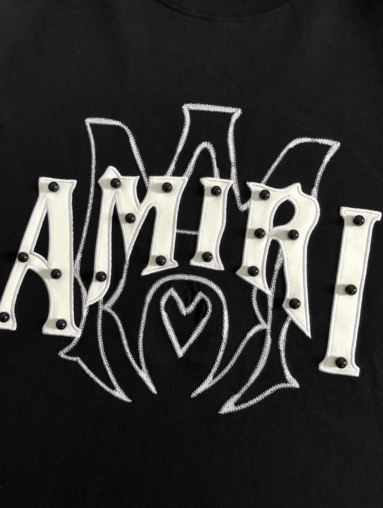 Amiri Cotton T-shirtswith white Metallic-Style